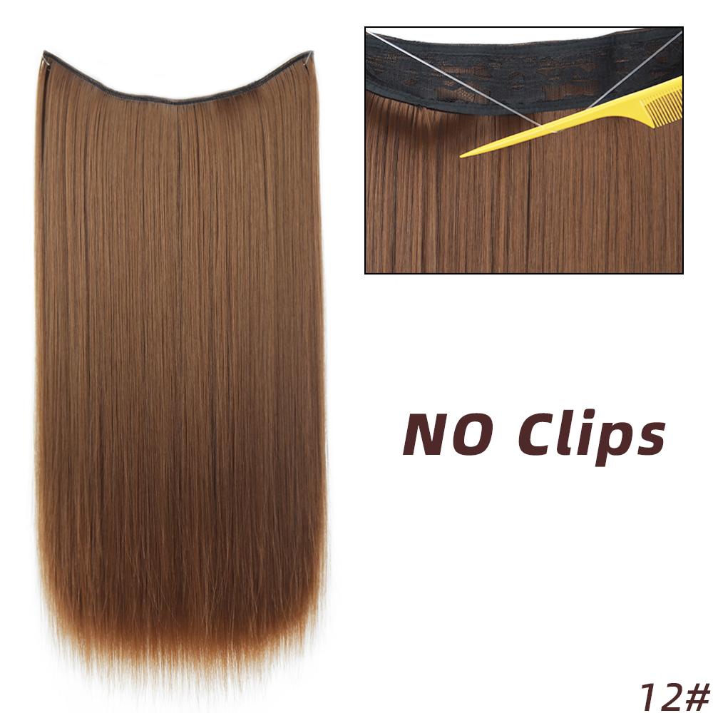 MISSQUEEN Lung drept Blond deschis Culori mixte Extensii de păr invizibile Fibră sintetică Purtare zilnică Fără agrafe Postiță