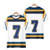 Football Sports Street Loose and Comfortable Short Sleeved Hip-hop Style Fitness Oversized Patchwork Round Neck Top Suitable for Both Men and Women