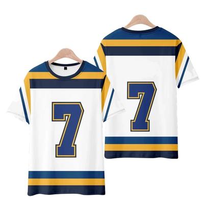 Football Sports Street Loose and Comfortable Short Sleeved Hip-hop Style Fitness Oversized Patchwork Round Neck Top Suitable for Both Men and Women
