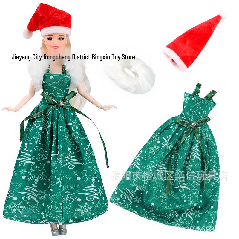 11-inch Barbie Doll Fashion Christmas Dress Set - 30cm Holiday Clothing Series