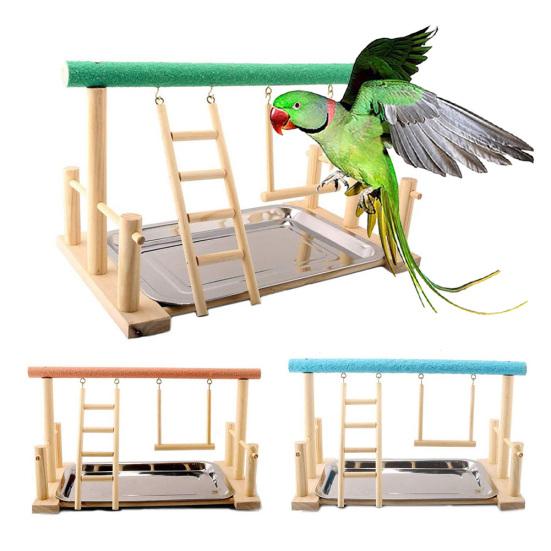 Wood Parrot Drabina Huśtawka Stojak Okoń Plac zabaw Pet Cockatiel Kojec Zabawka
