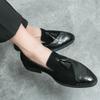Men Business Tassel Shoes Black Brown One Footed Lightweight Comfortable Fashionable Loafers British Gentlemen Social Shoes Men