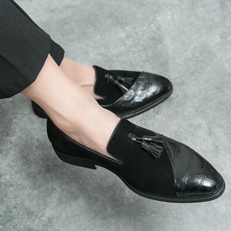 Men Business Tassel Shoes Black Brown One Footed Lightweight Comfortable Fashionable Loafers British Gentlemen Social Shoes Men