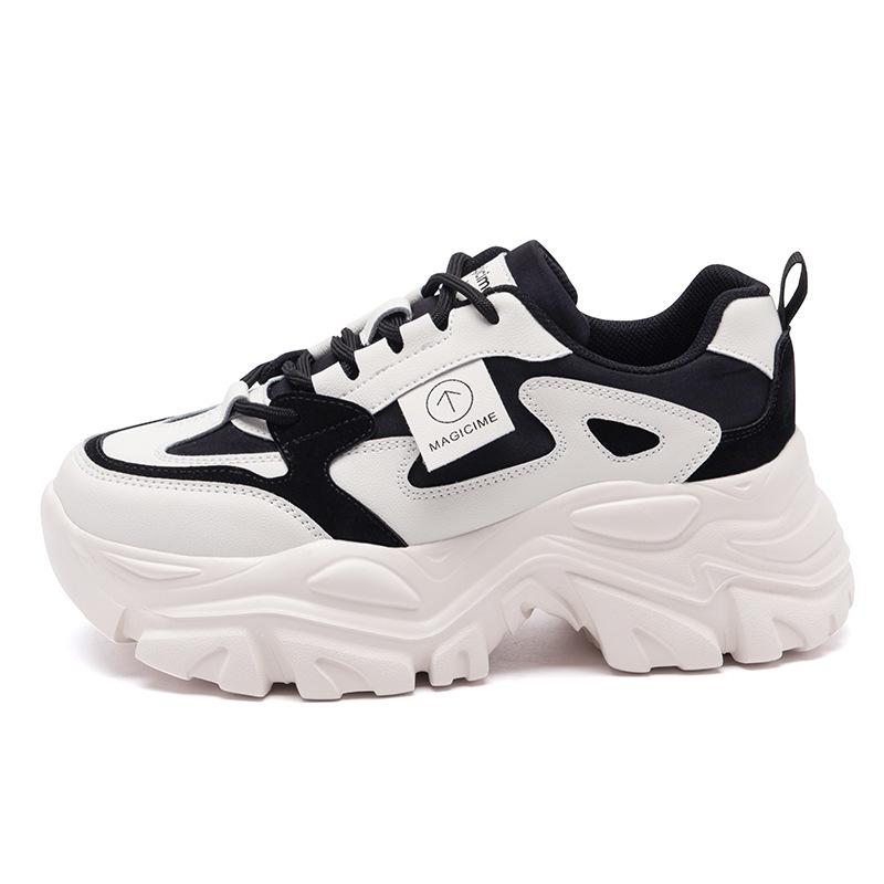 Augustine dad shoes women's spring 2025 new thick-soled Hong Kong style showing feet small casual sports shoes running shoes