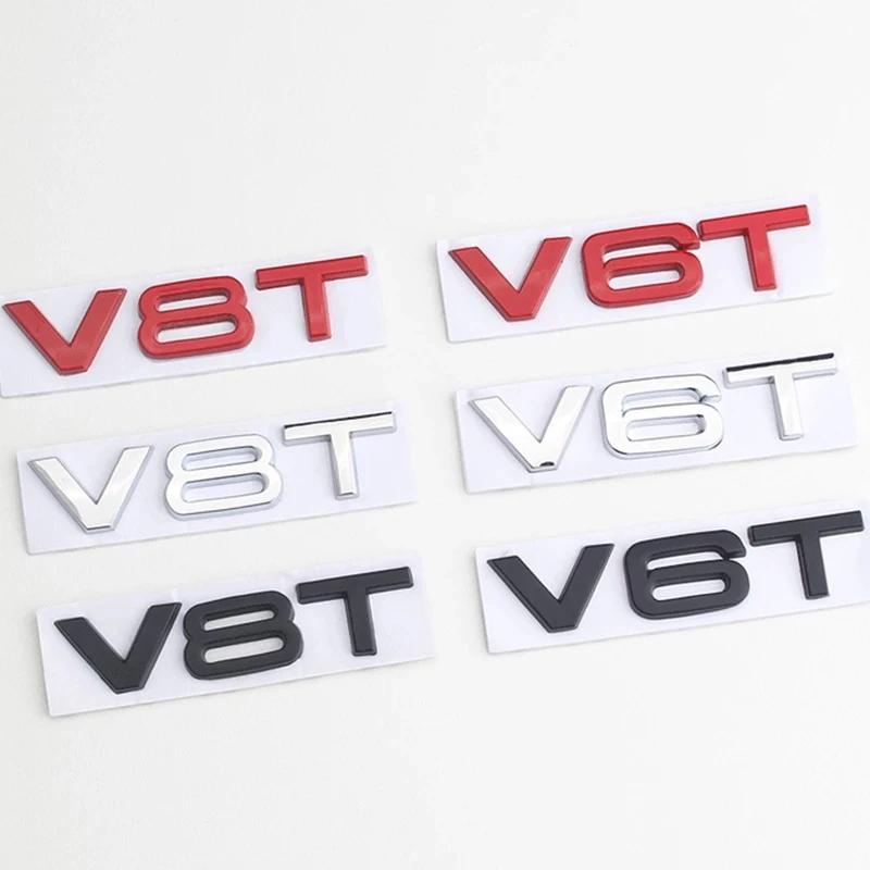 For Audi RS3 3D Metal Car Fender Side Emblem V6T V8T Logo For Audi S4 A4 B7 V6T Sticker A6 Golf 4 C7 SQ7 Q8 R8 S8 RS8 V8T Badge Accessories