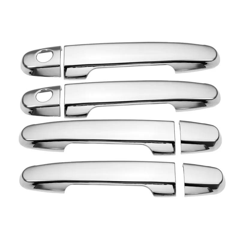 Chrome Carbon Fiber Car Door Handle Cover Bowl Trim For Toyota Fortuner 2005 -2014 Styling Accessories