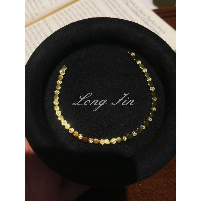Light Luxury High-End Honeycomb Inlaid Zircon Bracelet Rhombus Geometric Honeycomb Seiko Temperament Jewelry