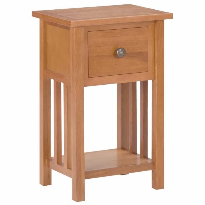 VidaXL Table à revues avec tiroir 35x27x55 cm Bois de chêne solide