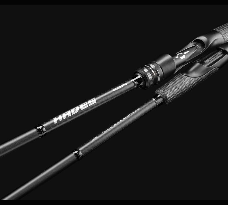 BEARKING HADES Ultra-Light Carbon Fiber Bass & Perch Lure Rod with Woven Handle