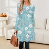 Women's Long Sleeve Dress Fall Casual T Shirt Loose Fit Pleated Front Dresses With Pockets