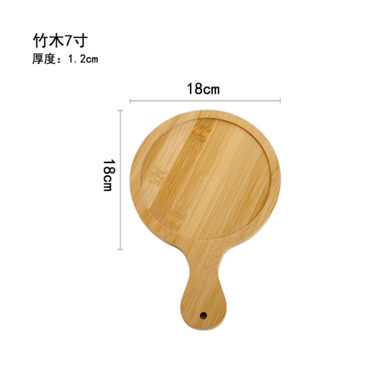 Pizzateller aus Bambusholz, Steakteller, Brotform, Kuchenform, runde Holzpalette, Dim-Sum-Teller, Holztablett, Präsentationstablett, Holzteller