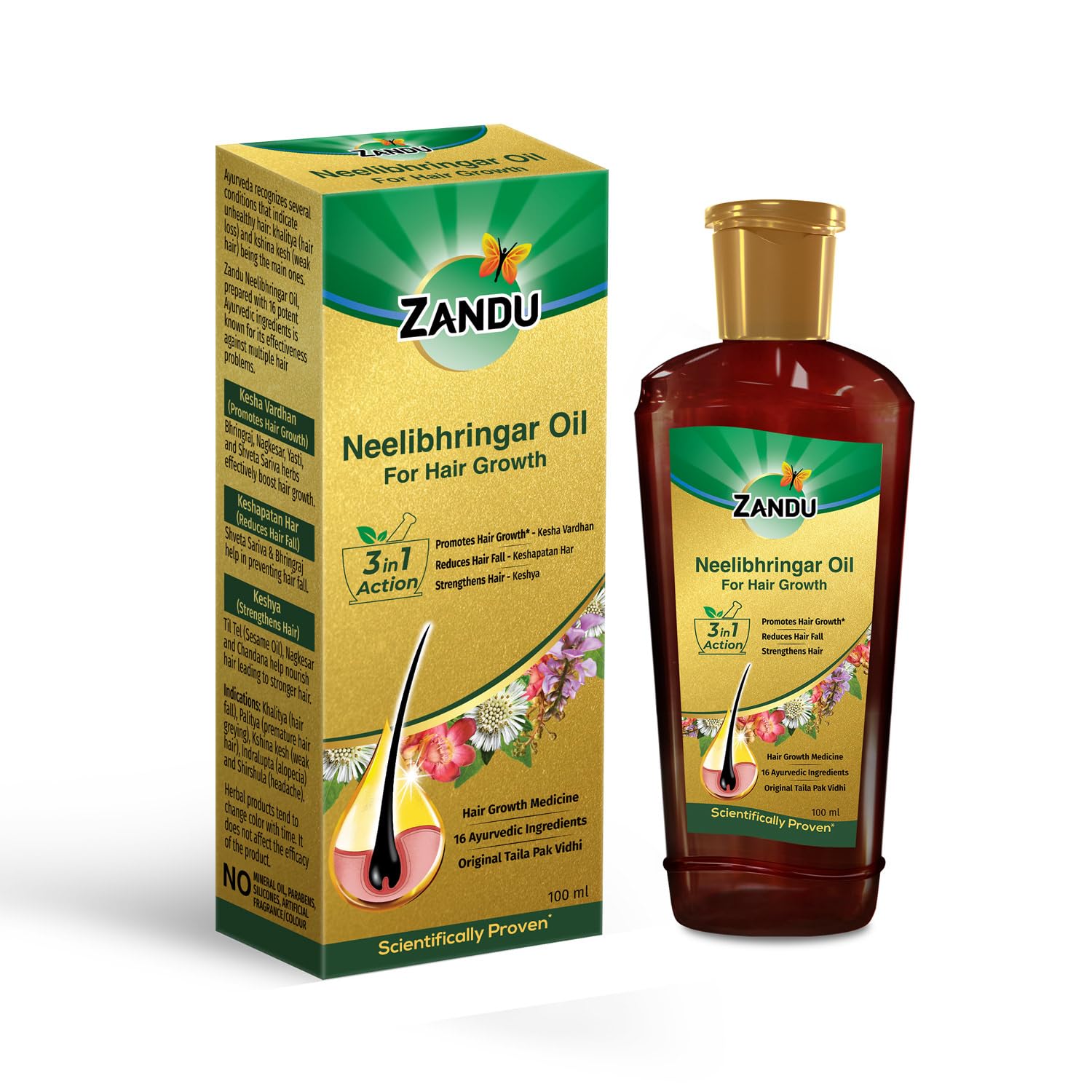 

Zandu Neelibhringar Ayurvedic Hair Oil 100 ml Traditional Taila Pak Vidhi Scalp Nourishing Hair Care Oil For Stronger Fuller Looking Hair
