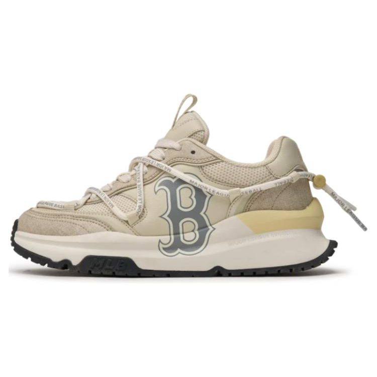 MLB Chunky Runner Mode EVA Gummi Niedrig geschnitten Lässig Laufschuhe Unisex Sneaker Beige Schwarz 3ARNCRA4N-43BGS 38.5 black