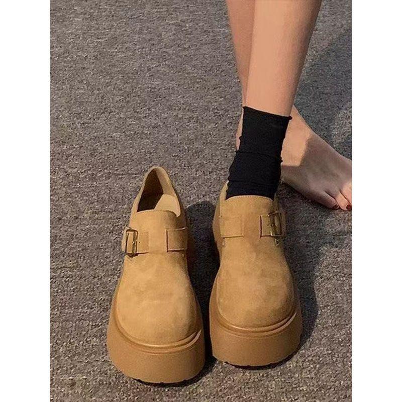 Versatile women's spring single shoes trendy retro fashion small new platform casual
