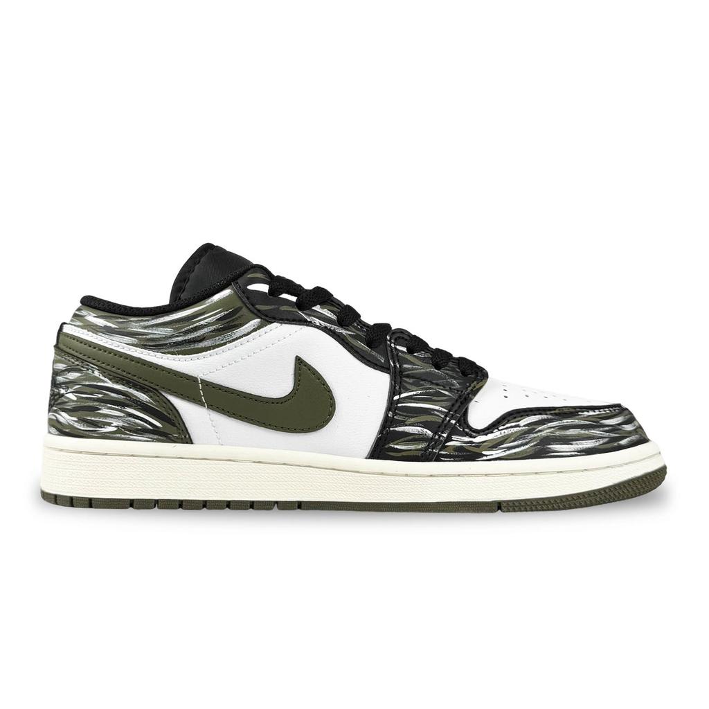 Jordan Air Jordan 1 Vintage Basketball Shoes Men's Low Top White Green 553558-092(Team758-)