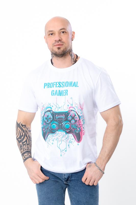 

Gaming T-Shirt for Men – Comfortable Fit & Bold Text, Summer, 8012G HC L білий