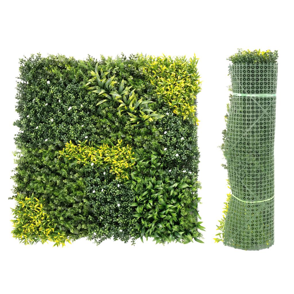 Artificial Plant Wall Panel, 100x100 cm Artificial Grass Backdrop Wall, Green