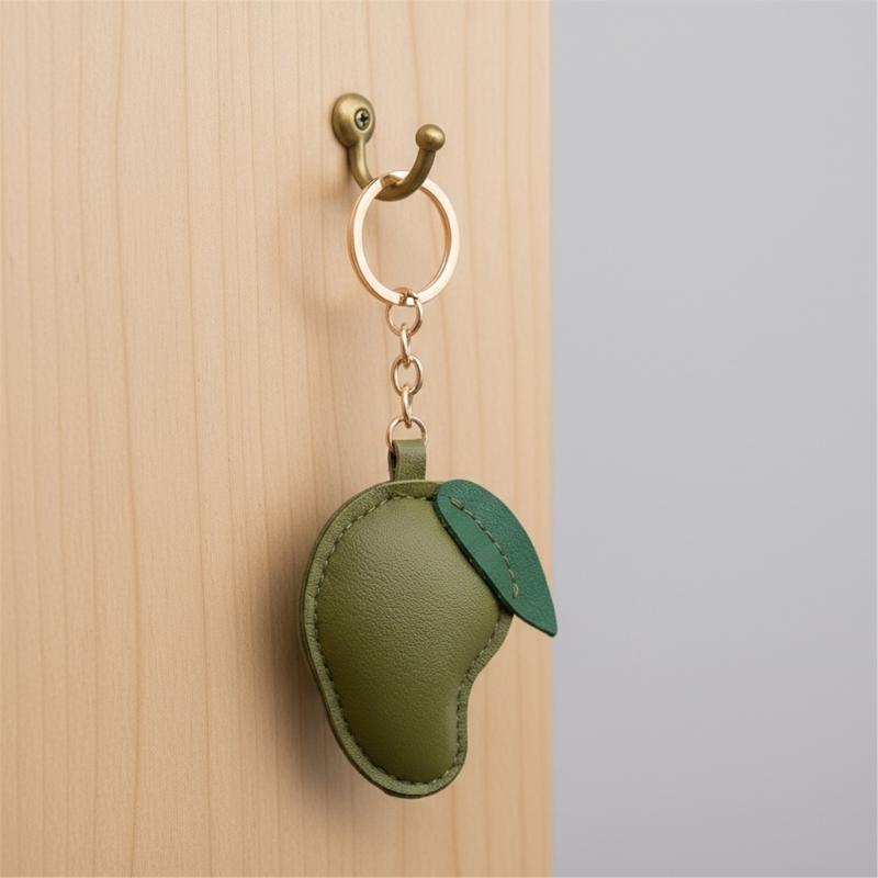 Leather Keychain Accessory Artistic Fruit Shape Portable Bag Embellishment Suitable for Backpacks or Key Decorating