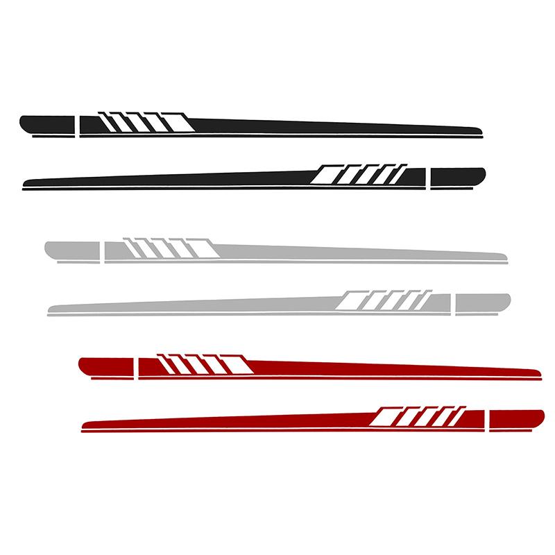 2PCS Racing Car Stripe Stickers Side Sports Decal Auto Car Both Side Door Body Styling Vinyl Decal Sticker Cover Decoration