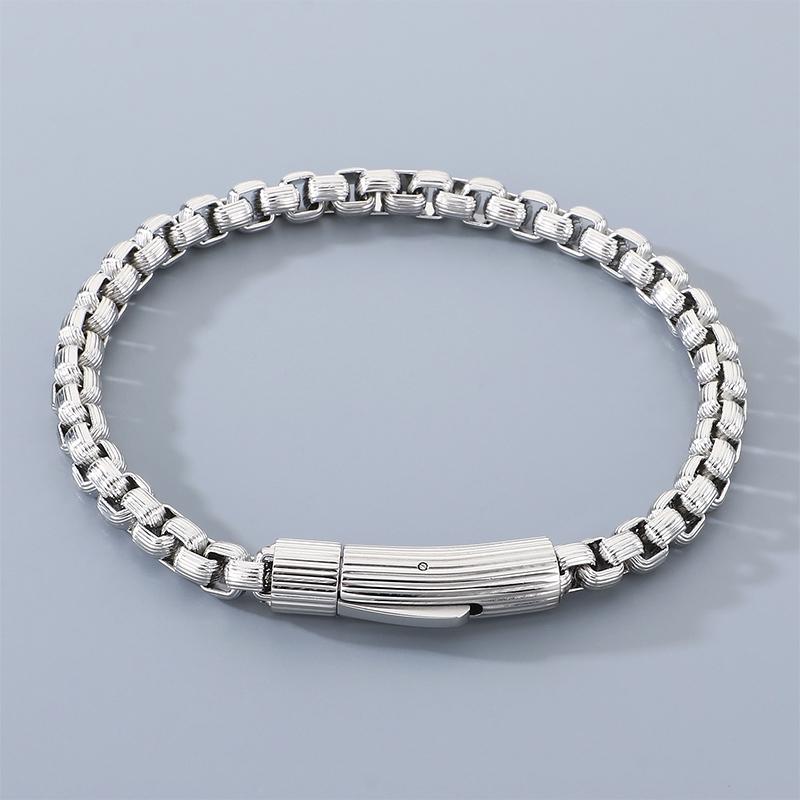 Gold Plated Stainless Steel Franco Chain Bracelet for Men Hip Hop 8MM Square Clasp Bangle Accessory Waterproof Jewelry Gift