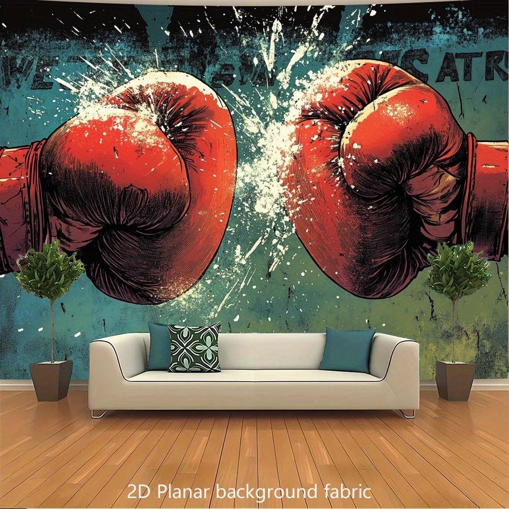 Jmg Household Supplies Unisex Red Boxing Gloves Collision Sports Wall Tapestry Gym Motivation Poster Vintage Grunge Background Cloth Fitness Room Decormancave