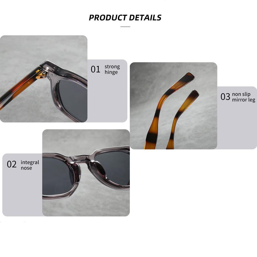 Klassische Nieten Luxusmarke Designer Quadratische Sonnenbrille Damen Für Herren Beliebt Vintage Punk Outdoor Fahren Leopard Sonnenbrille