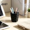 Plastic Pencil Cup for Stationery Pebble Texture Pen Holder, Hexagonal Desktop Organizer, Stable Anti-Tip 3D Durable Desk Organizer Study Printed PLA