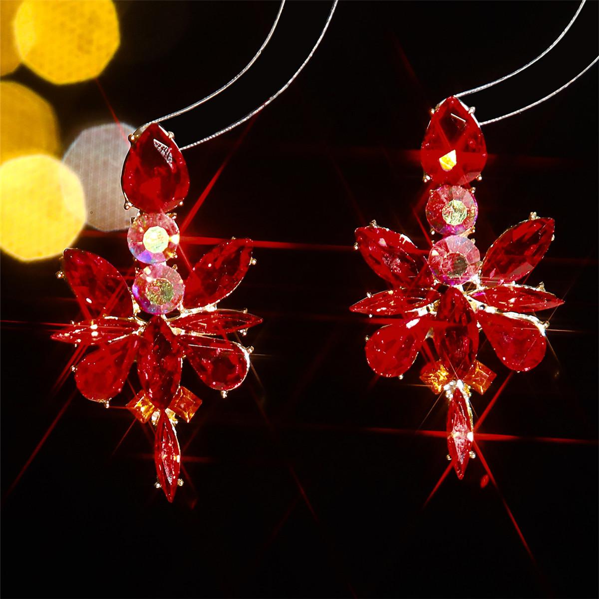 

Высококачественные великолепные цветные серьги с кристаллами, персонализированные преувеличенные блестящие серьги, женские серьги, 1 пара