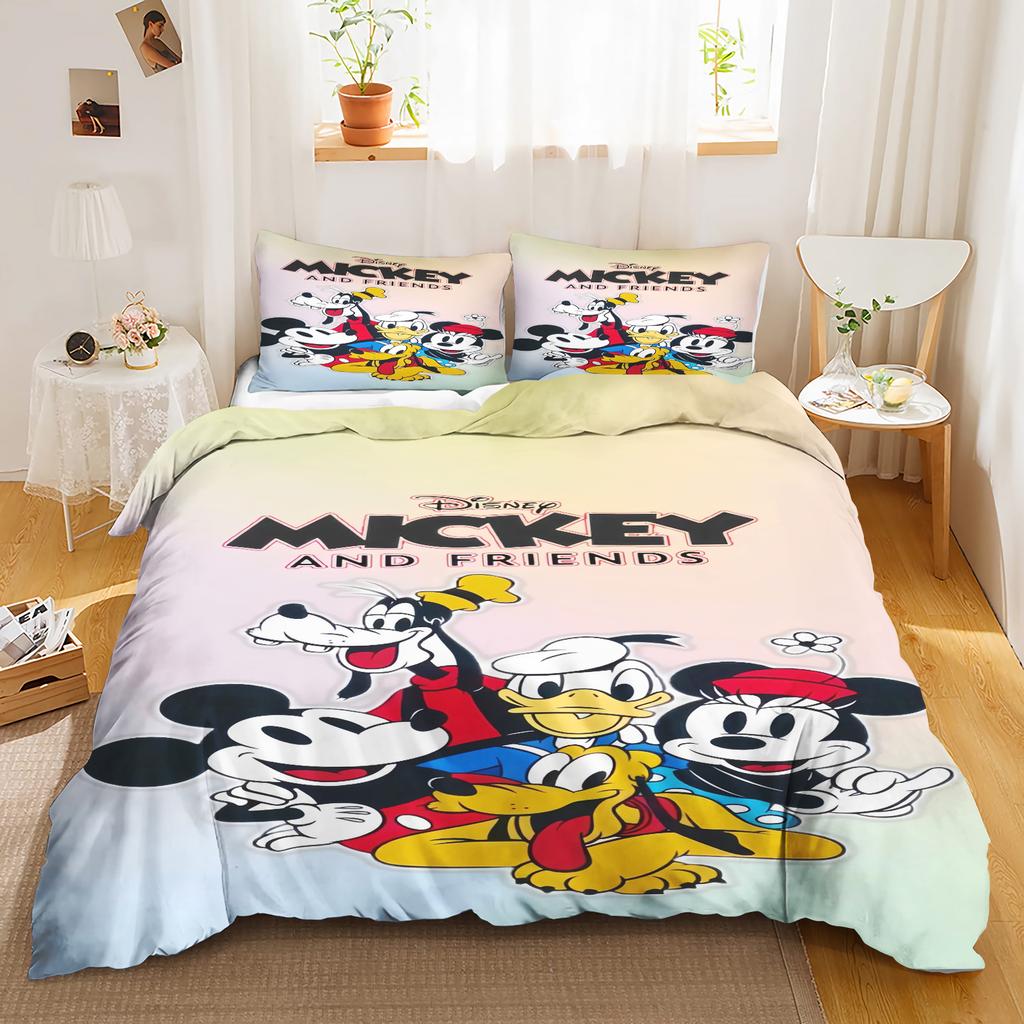 Mickey Printed Bedroom Bedding Set Duvet Cover Christmas Gifts Comforte Cartoon With Pillowcase Children's Suitable and Adults
