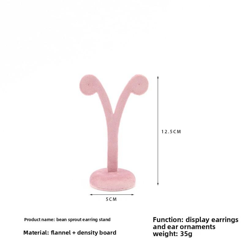 Jewelry Display Stand - Pink Velvet Showcase for Necklaces, Rings, and Accessories