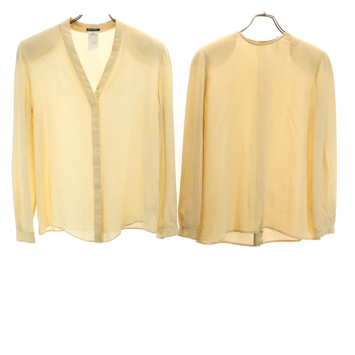 

GIORGIO ARMANI 80-е 90-е Сделано в Италии 100% Шелк Винтажный Комплект из двух предметов блузка с длинным рукавом Женский Б/У