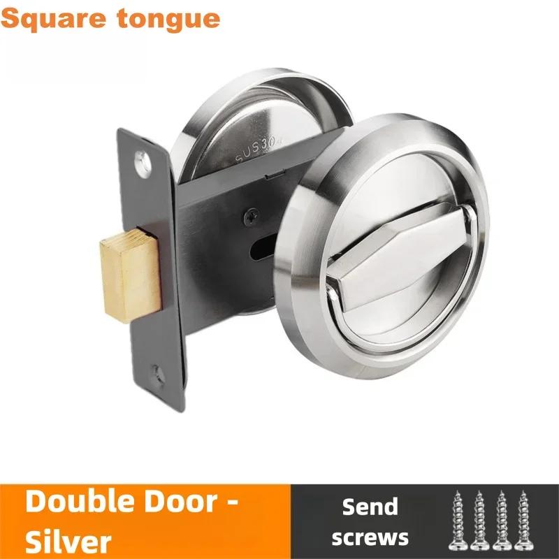Invisible Recessed Door Lock Stainless Steel Handle Keyless Mechanical Outdoor Fire Proof Home Security Hardware