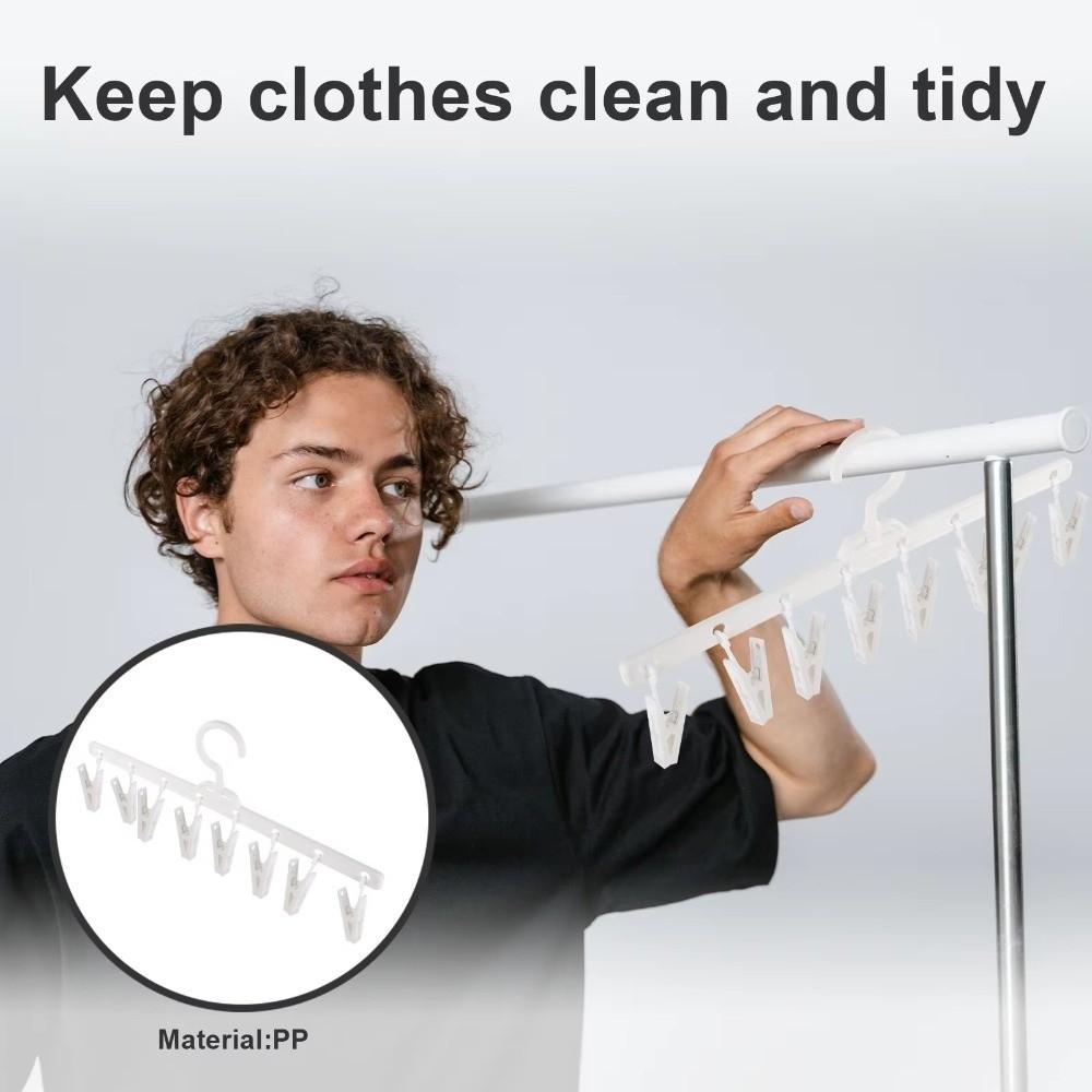 5pcs 8 Clips Drying Clips Windproof Underwear Drying Pants Clip Clothes Drying Hanger  Student Home