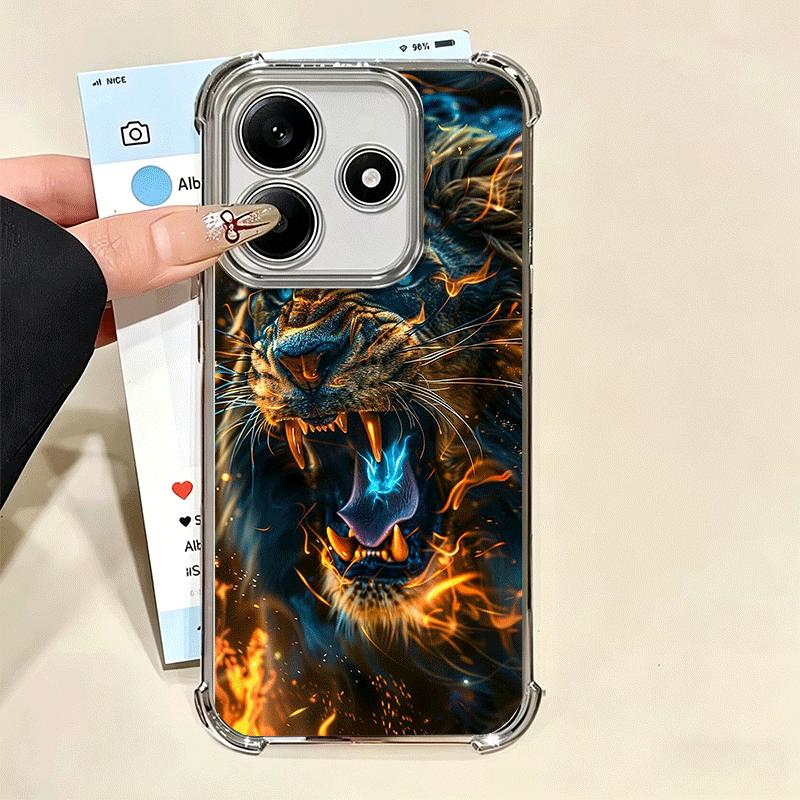 Handyhülle mit Löwenmotiv für Xiaomi Redmi Note 14, 15 Pro Plus, 13, 12, 11, 11S, 11T, 10, 9S, 9 und 5G – stoßfest und mit Airbag-Schutz