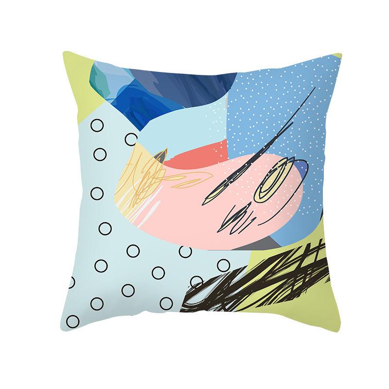 Colorful Abstract Pattern Throw Pillow Cover With Short Plush Print For Living Room Sofa Decoration Cushion Cover Pillow Covers