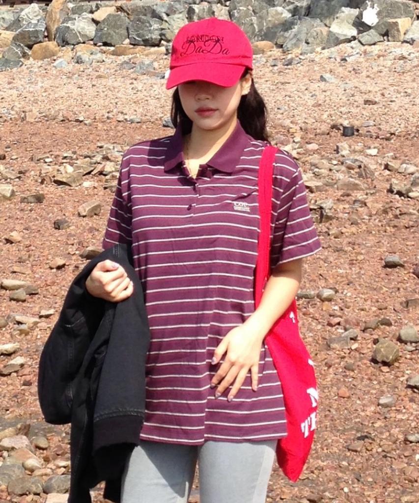 CGP (Women'S) Oversized Striped Short Sleeve Collared T-Shirt - Purple