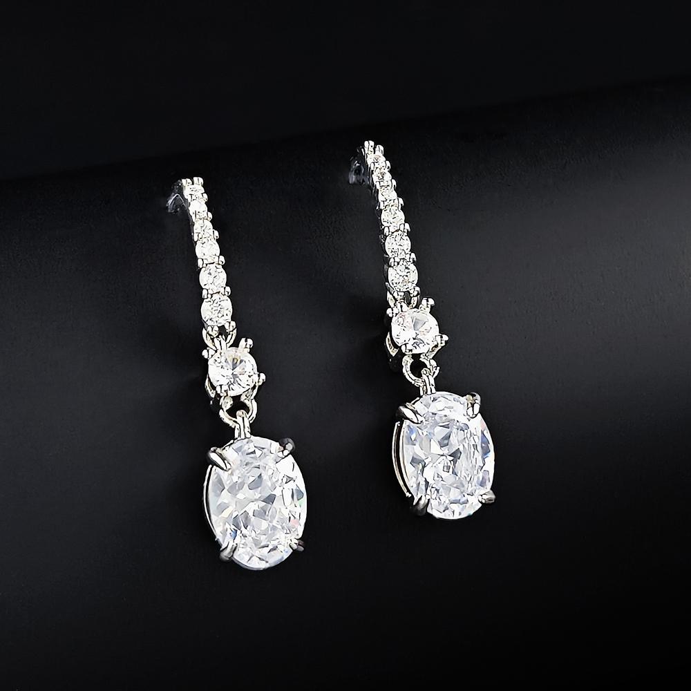 

2026 New Trendy Pink Yellow Silver Color Halo Earrings for Women Anniversary Gift Jewelry Wholesale E7300 белый