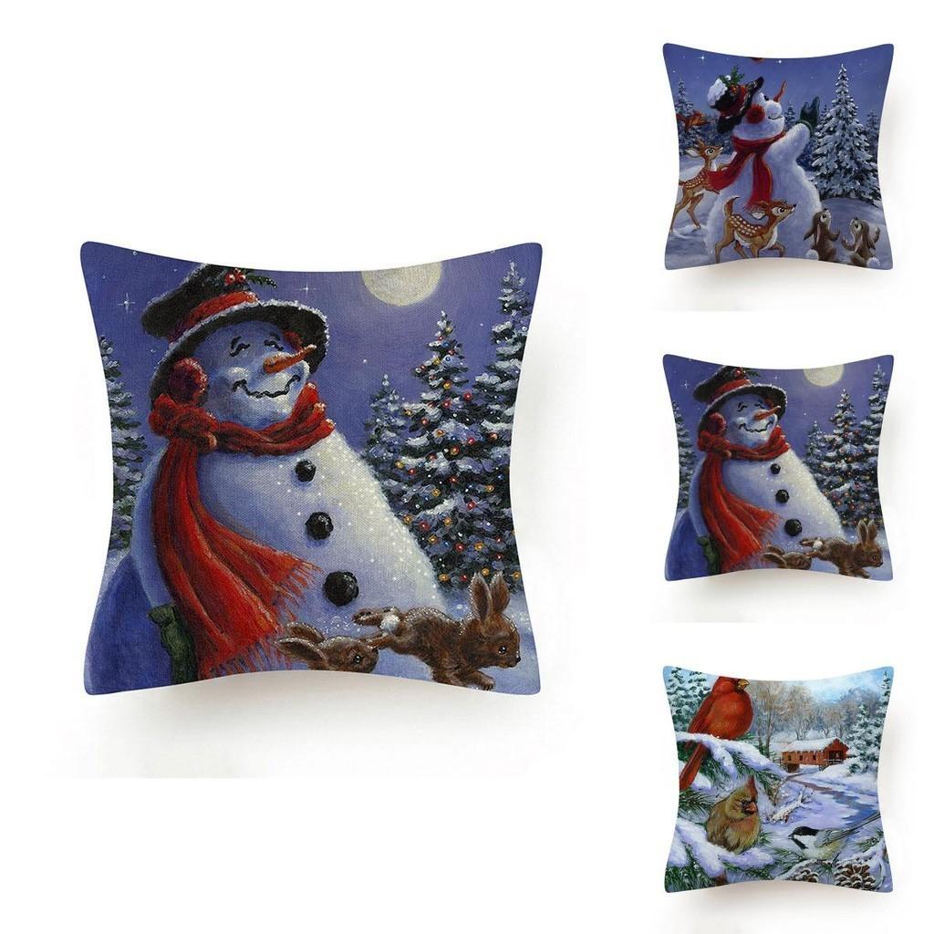Cozy And Festive Christmas Snowman Pillow Case For Home Sofa Car Decoration Gift