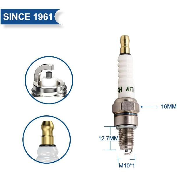 

4 PCS TORCH A7TC Spark Plug Replace for NGK 4549/CR7HSA 4629/C7HSA, for CHAMPION Z8YC Z9Y Z8, for Autolite 4194, for Denso 5383/IUF22 U22FS-U