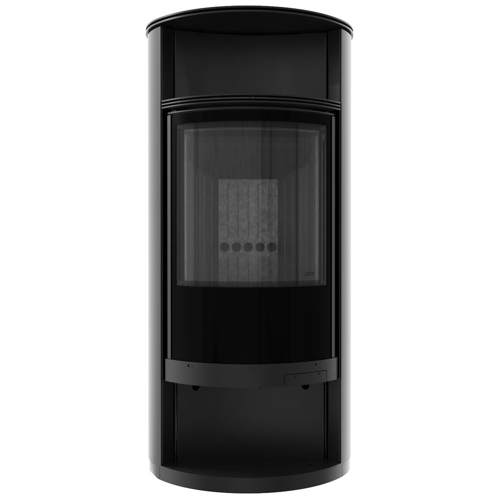 Wood Burning Steel Stove KRATKI RUNA Ø 150 8 kW Black Thermotec
