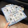 Fashion Black and White Printing Temperament Square Scarf Imitation Silk Korean Version Decorative Scarf Scarf Professional Decorative Shawl Silk Scar