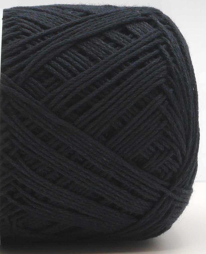 Hamanaka Hand Knitting Washed Cotton Color 5 3842 Sets Yarn, Crochet, Fine, 120, Black, 25g, Approx. 104m, Balls,