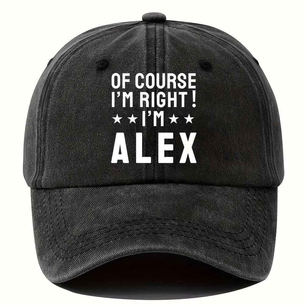 ATHACER IM RIGHT IM ALEX Baseball Cap  Funky  Washed Distressed Sun Hat in Black Olive Green Navy Blue for Men