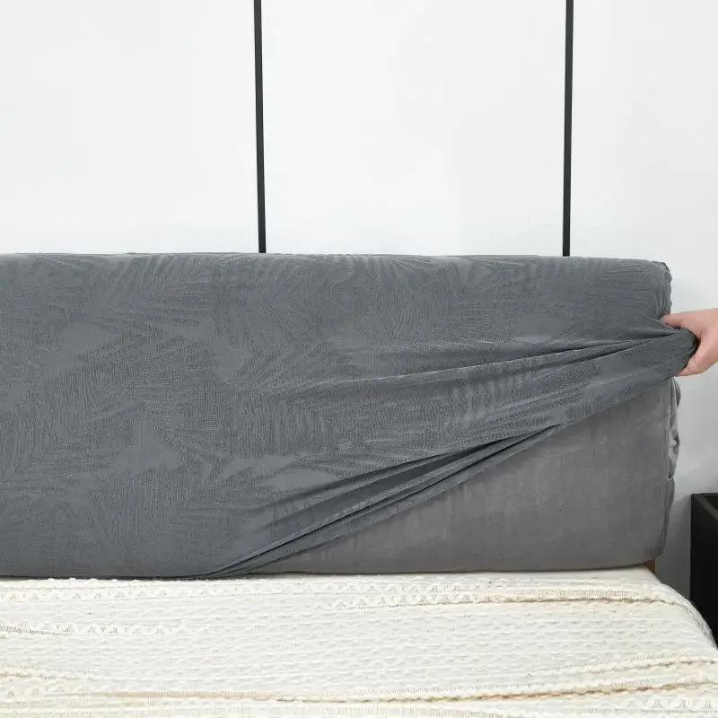 1 Stück Spritzfester Kopfteilbezug Gestrickter Elastischer Jacquard Nachttischbezug für Bett im Schlafzimmer Einfach zu Benutzen und zu Reinigen
