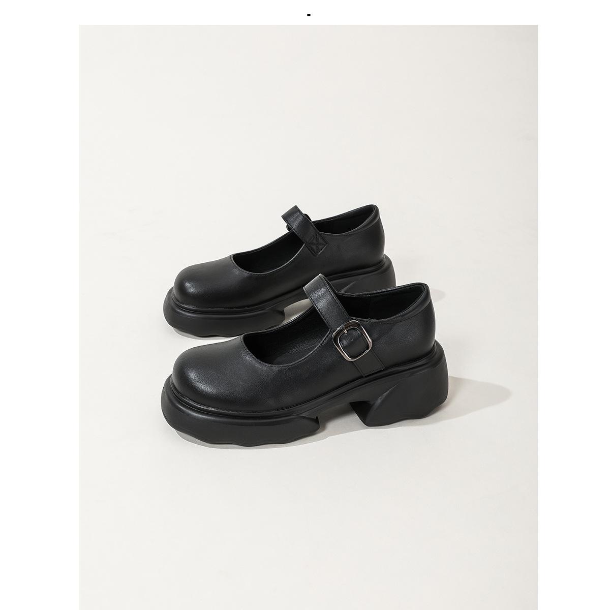 

Платформа jk маленькие кожаные туфли женские весенние новые в японском студенческом стиле с пряжкой на ремешке, на высоком каблуке, туфли Мэри Джейн 39 чёрный