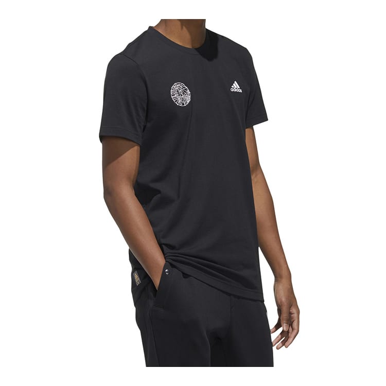 adidas T Shirts Men's Black Crew Neck Moderate Straight Fit FU6219