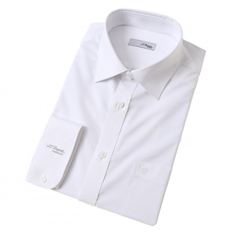 S.T. Dupont Long Sleeve Regular Fit Stretch White Shirt Se5fm12ls901swh 