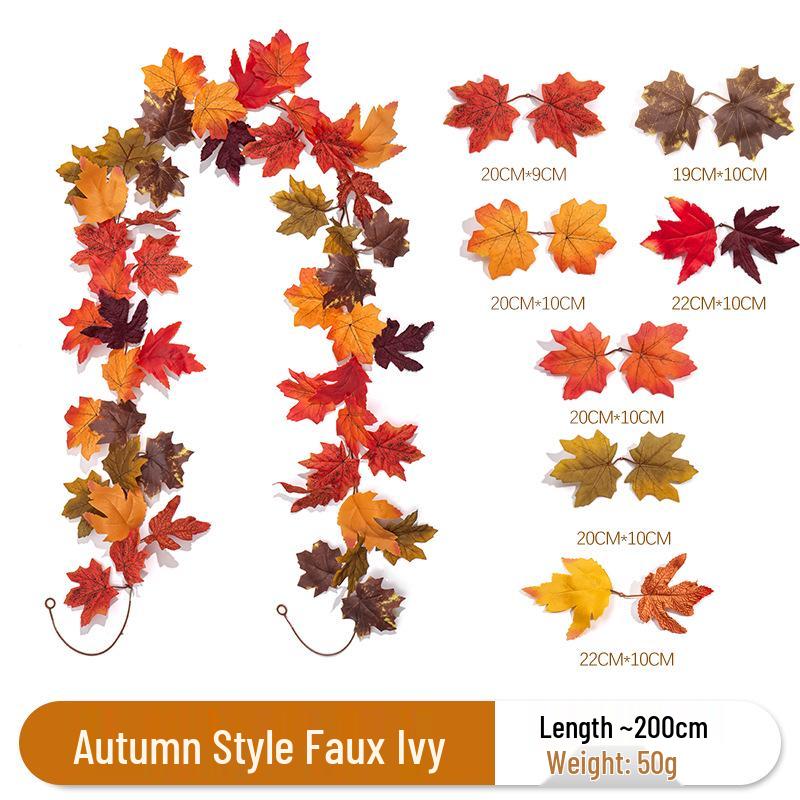 Thanksgiving Mixed Color Artificial Maple Leaf Vine