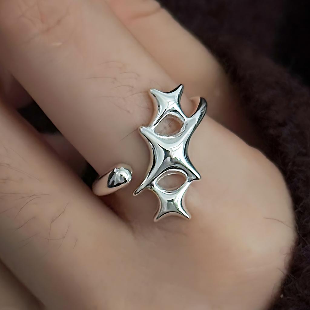 925 Silver Rings for Women Couple Minimalist Handmade Simple Blue Stone Star Ring Party Jewelry Gift Prevent Allergy