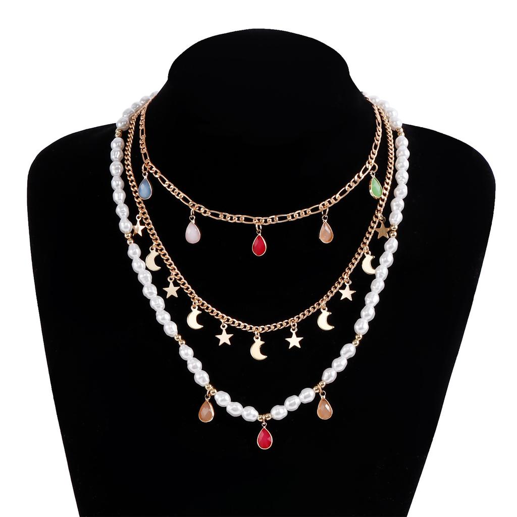 Bohemian Multi-layered Beaded Necklace Colorful Boho Beaded Necklace for Women Ethnic Jewelry Accessories